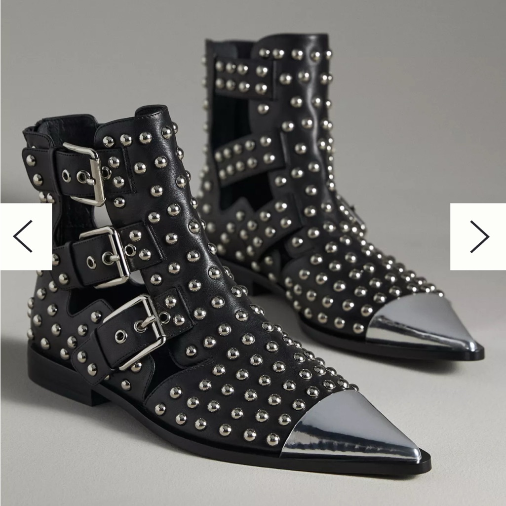Jeffrey Campbell Trespass Studded Black Ankle Boots